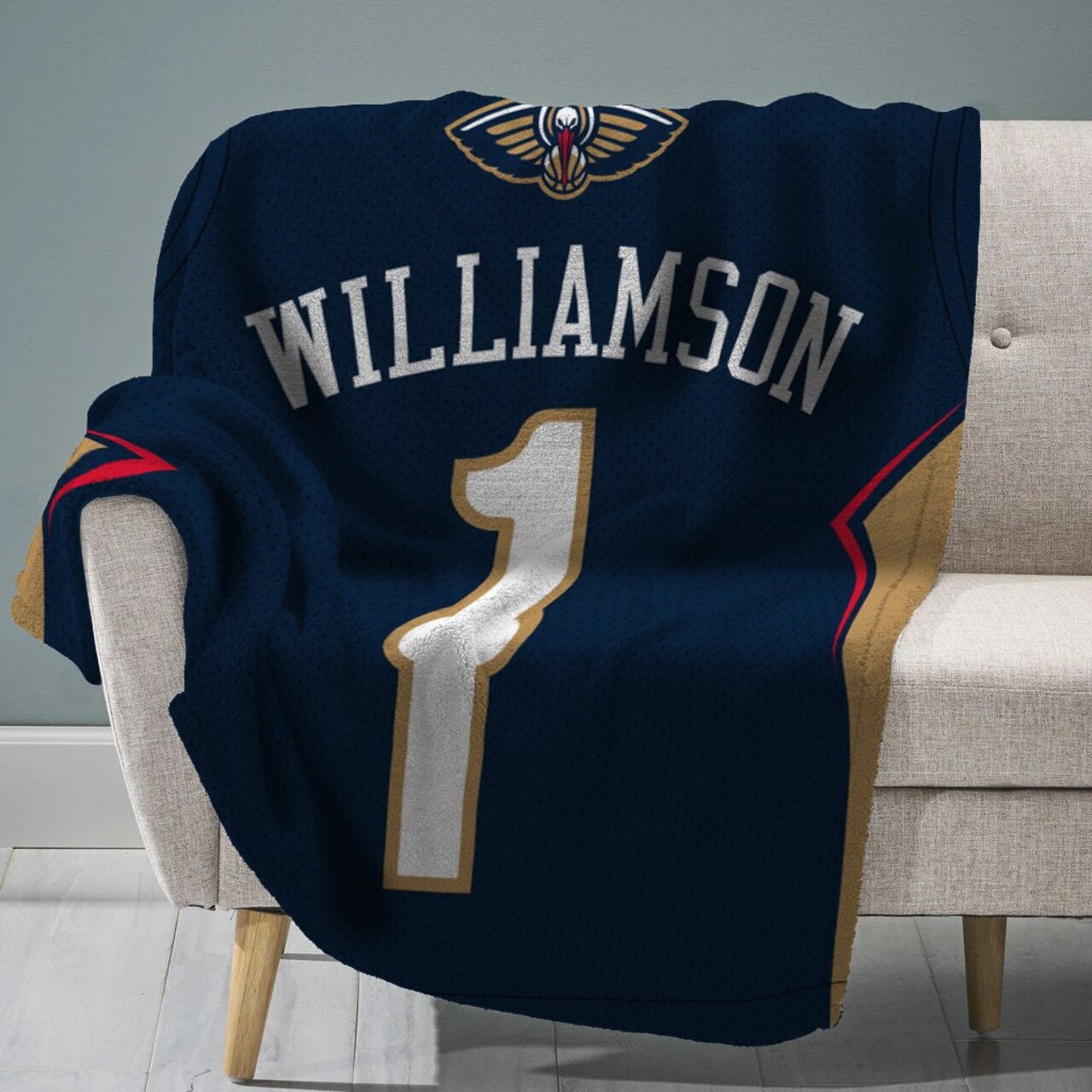 Sleep Squad New Orleans Pelicans Zion Williamson 60” x 80” Raschel Plush Jersey Basketball Blanket